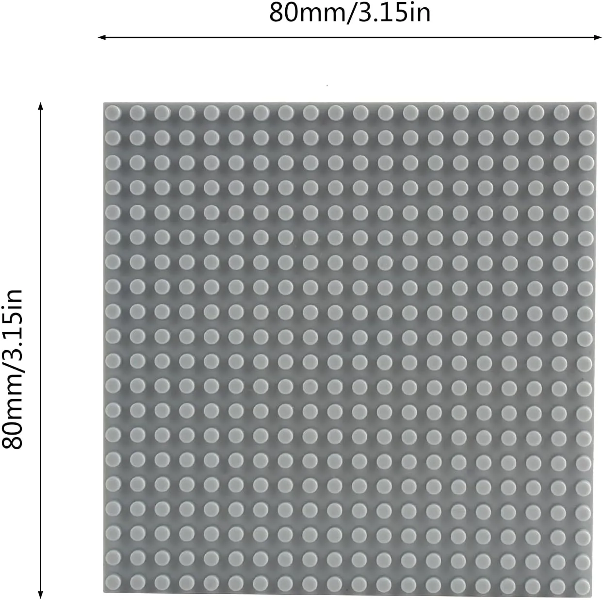 10 Pieces Brick Building Blocks Baseplates,Board for Micro Blocks Compatible with All Major Brick Brands JMDB-02(Square,Grey)