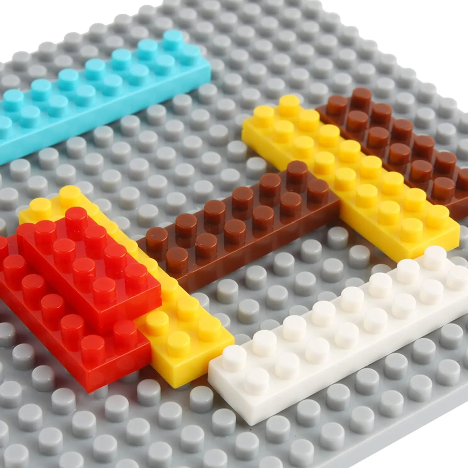 10 Pieces Brick Building Blocks Baseplates,Board for Micro Blocks Compatible with All Major Brick Brands JMDB-02(Square,Grey)