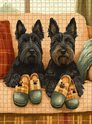 1000 Piece Jigsaw Puzzle for Adults Scottish Terriers Slippers Challenging and Cozy Puzzle Game for Dog Lovers Families Wall Decor Gift Family Game Night Fun