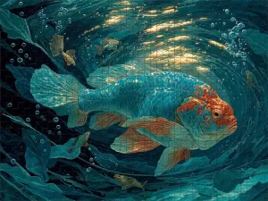 1000 Piece Jigsaw Puzzle for Adults Vibrant Goldfish in an Underwater Scene Challenging and Peaceful Puzzle Game for Adults, Nature Enthusiasts, Fish Lovers Wall Decor Gift Family Game Night Fun