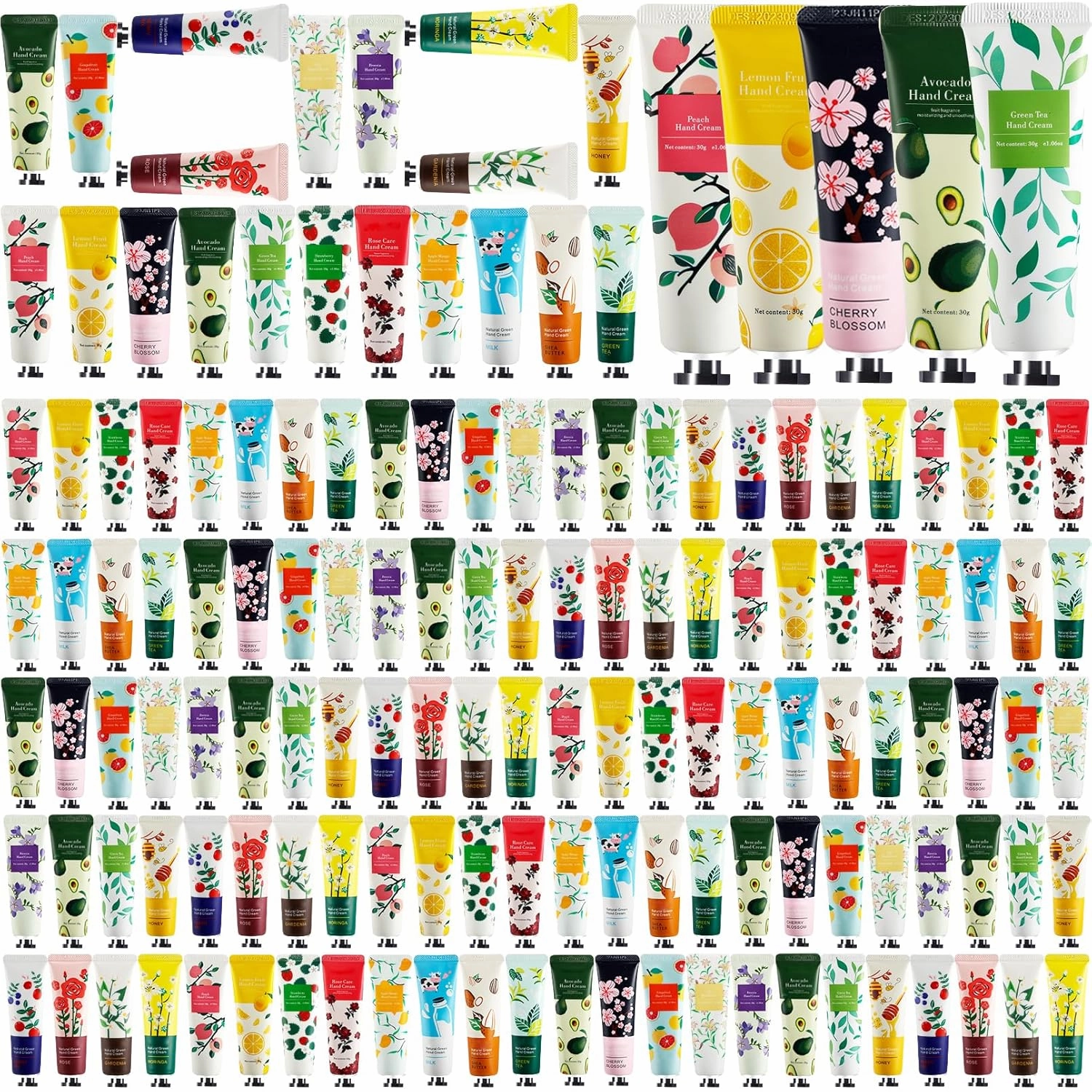 100 Pack Hand Cream for Women, Moisturizing Mini Hand Lotion, Bulk Hand Lotion Travel Size for Dry Cracked Hands, Natural Plant Fragrance Hand Care Cream For Mothers Day Gifts, 20 Styles