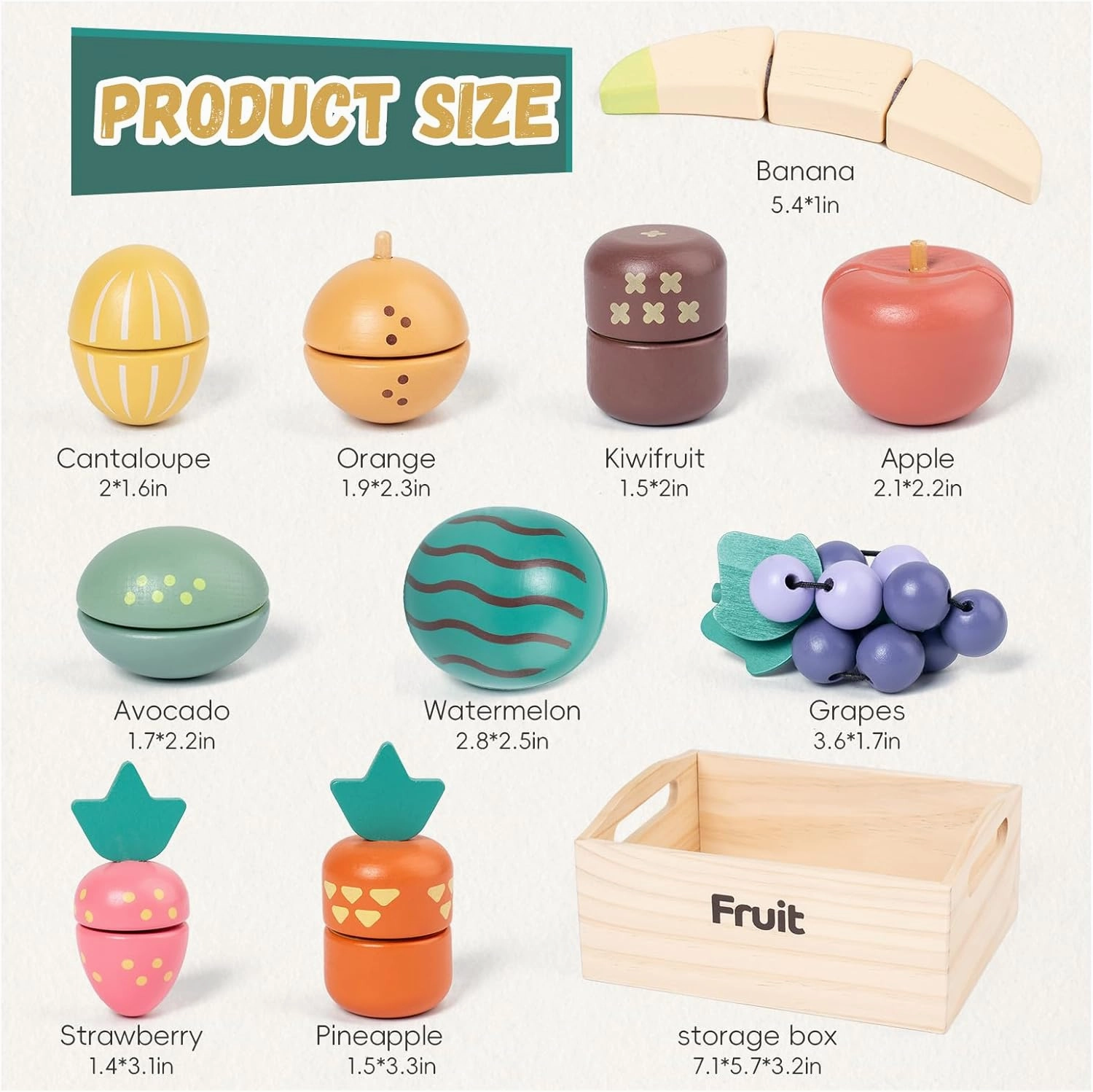 10 PCS Wooden Play Food Set for Kids Kitchen, Wooden Cutting Fruit Toys for Toddlers and Kids Ages 3 , Pretend Food Toys for Christmas Birthday Gifts
