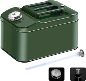 10L 2.5 Gallon Metal Can with Flexible Spout Water Container Water Can for Garden Equipment,Travel and Camping