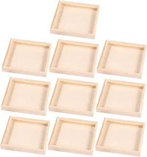 10Pcs Block Tray Unfinished Wood Serving Organizer for Puzzle for Storage and Organization of Building Blocks and Versatile Design