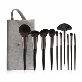 10Pcs Makeup Brushes Set Professional Natural Goat Hair Brushes Foundation Powder Eyeshadow Make Up Brushes(D)