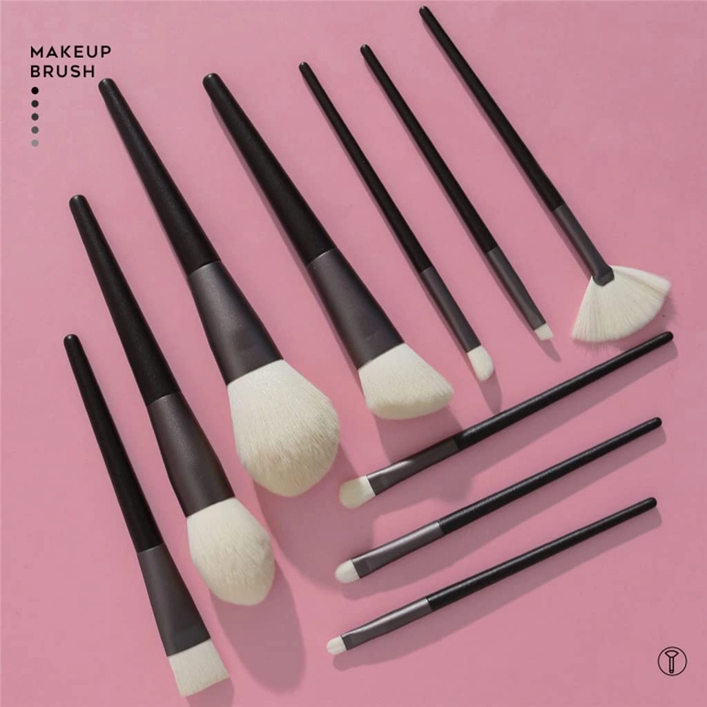 10Pcs Makeup Brushes Set Professional Natural Goat Hair Brushes Foundation Powder Eyeshadow Make Up Brushes(D)