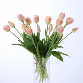 10PCS Peachy Fake Tulips Artificial Flowers Real Touch Latex Faux Tulips UV Resistant Fake Flowers Bouquet for Table Home Decor Party Wedding Garden Decoration