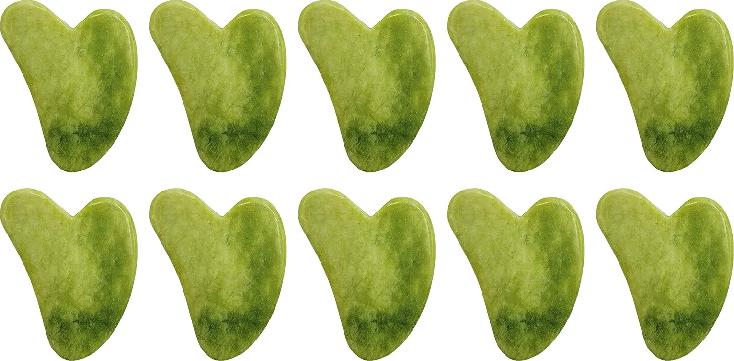 10x Jade Roller Gua Sha Set, Detox Scraping Massage Facial, Wrinkles Anti Aging Set (Gua Sha Only - Style #2)