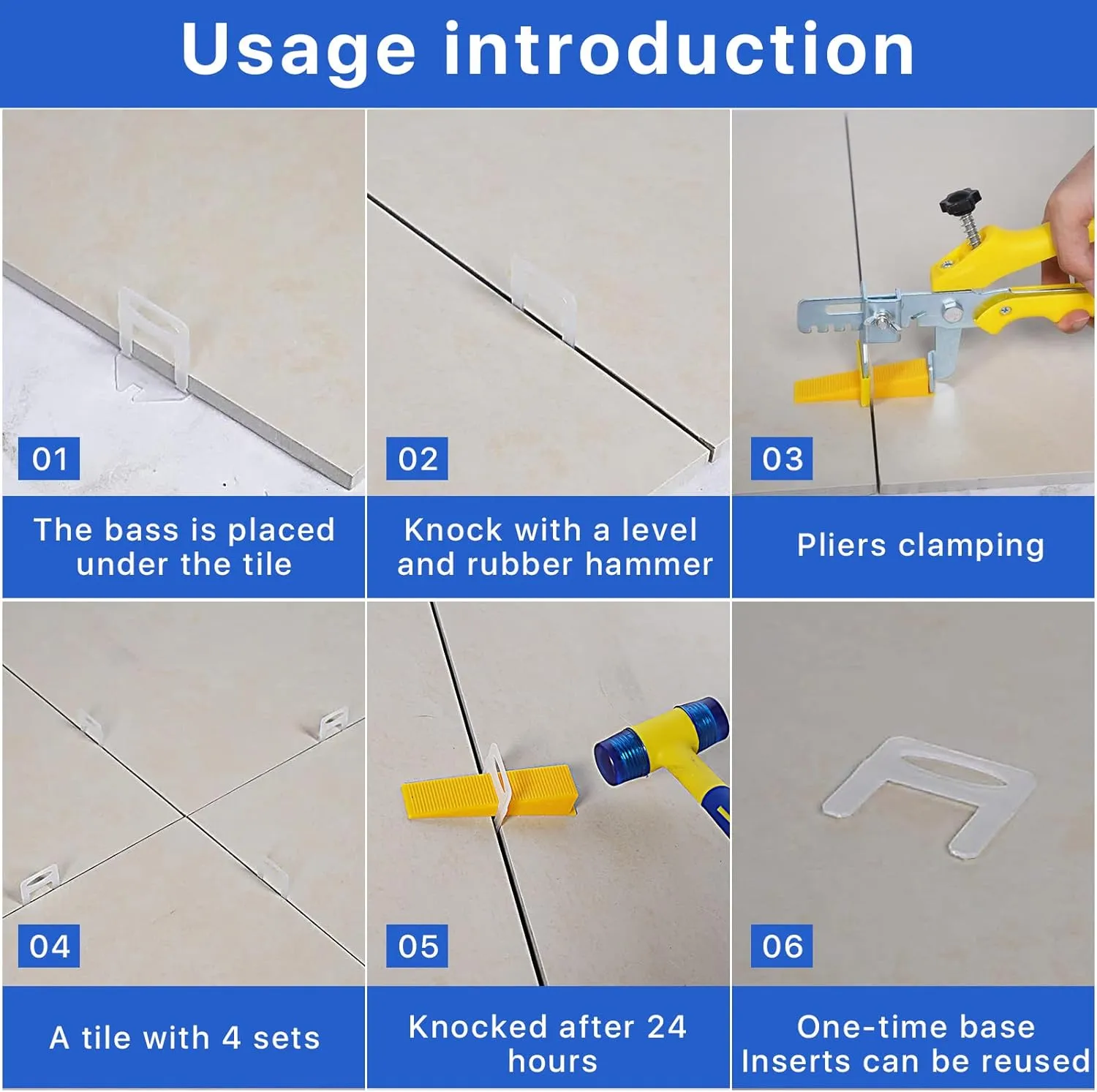 1100 Pcs Tile Leveling System Clips 1/32" (1.0mm) for Ceramic Tile and Stone Installation - DIY Tile Leveler Spacers Kit for Perfect Alignment(1100, 1/32)