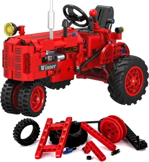1/12 Classic Farm Tractor Toys Building Blocks Set Endless Fun for Kids with A Collection of Tractor Toys to Building Your Own 302Pcs Classic Red Farm Tractor