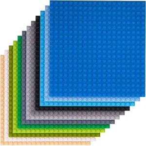 12 Pack Stackable Baseplates for Building Towers and Shelves 6x6 Inch Nature Colors, Compatible with Major Brick Brands