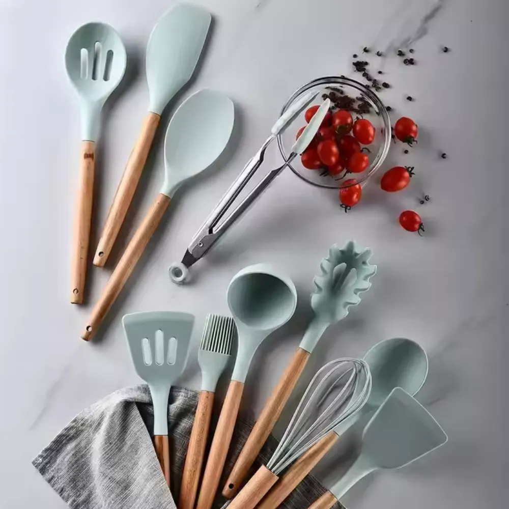 12 Pcs Silicone Cooking Utensils Kitchen Set.