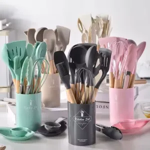 12 Pcs Silicone Cooking Utensils Kitchen Set.