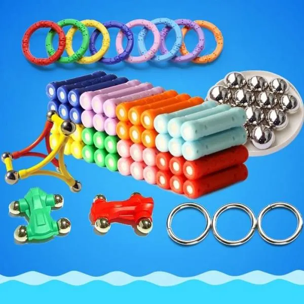 12pcs Magnetic Short Stick Children Educational Toy Assembly Part Random Color