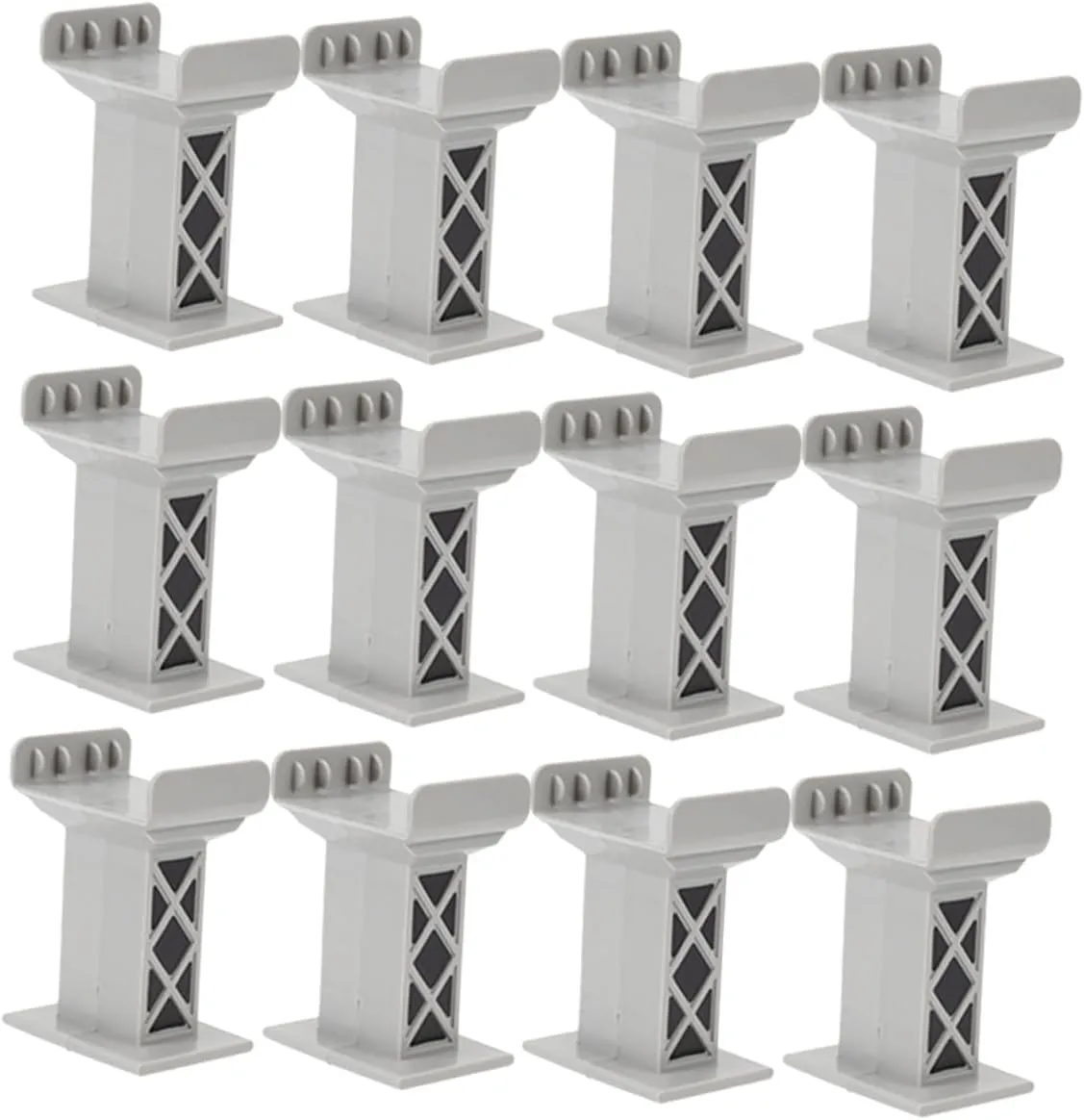 12pcs Sturdy Support Risers for Railway Models Compatible with All Major Brands for Creative Train Layouts
