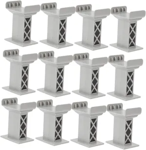 12pcs Sturdy Support Risers for Railway Models Compatible with All Major Brands for Creative Train Layouts