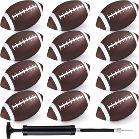12pcs Mini Inflatable Football Small Playground Inflatable Soccer Toys with Pump Needle for Kids Junior Youth Outdoor Indoor Game Football Party Favors