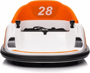 12V Ride On Bumper Car for Kids Ride on Toy Gifts Toddlers Electric Bumping Car with Remote Control, Battery Display, 360 Degree Spin, LED Lights, Music, Orange