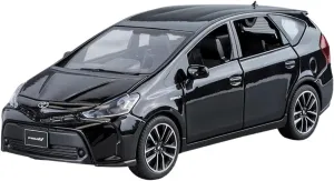 1:32 for Prius SUV Simulation Alloy Car Model Sound and Light Pull Back Toy Souvenirs Mini Simulation Toys(Black)