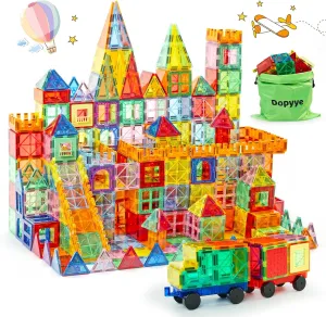 132 PCS Magnetic Tiles Building Blocks with 2 Cars, STEM Educational Construction Toys for Kids Ages 3 , Magnet Building Set Gift for Boys Girls