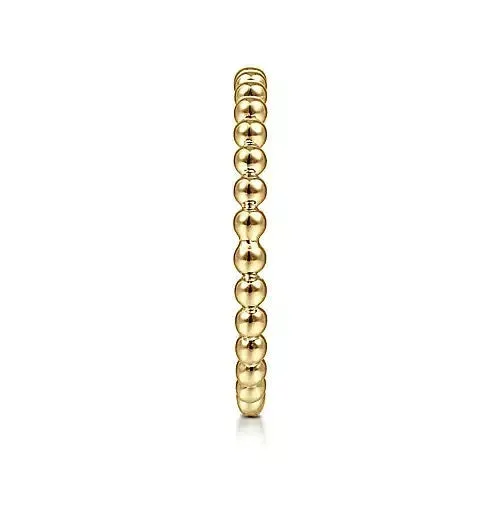 14K Yellow Gold Bujukan Beaded Ball Stackable Fashion Ring