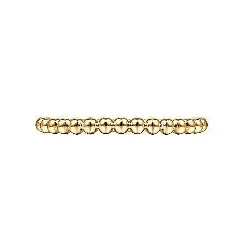 14K Yellow Gold Bujukan Beaded Ball Stackable Fashion Ring