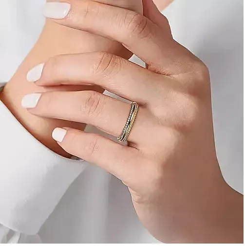 14K Yellow Gold Bujukan Stackable Fashion Ring