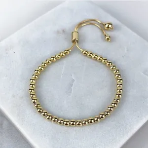 18k Gold Filled 4mm Gold Ball Adjustable Bracelet Luxus Accessories