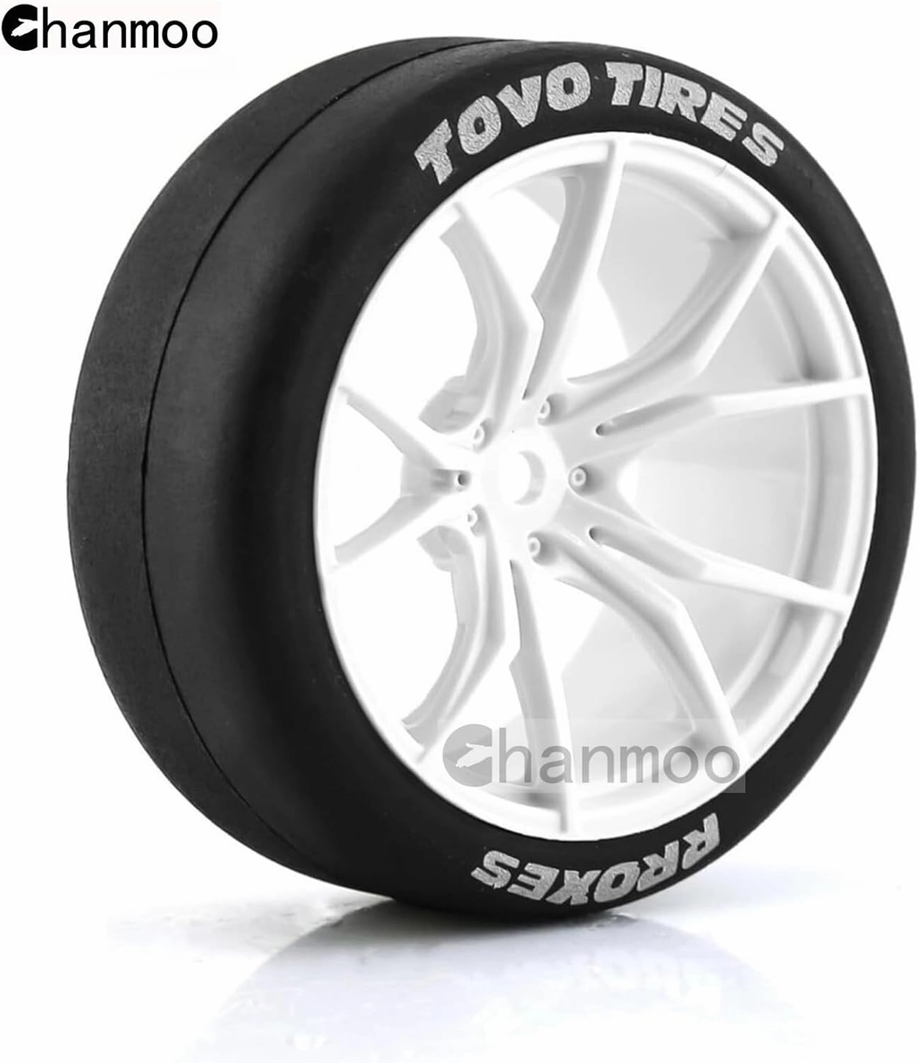 1/10 RC Drift Tires and Plastic Wheels Rims Rally Racing Tyres 12mm Hex for 1:10 Scale On Road Touring Street Car Tamiya Traxxas HPI KYOSHO XV02 XV01 TT01 TT02 PTG2 A959 4PCS (A White)