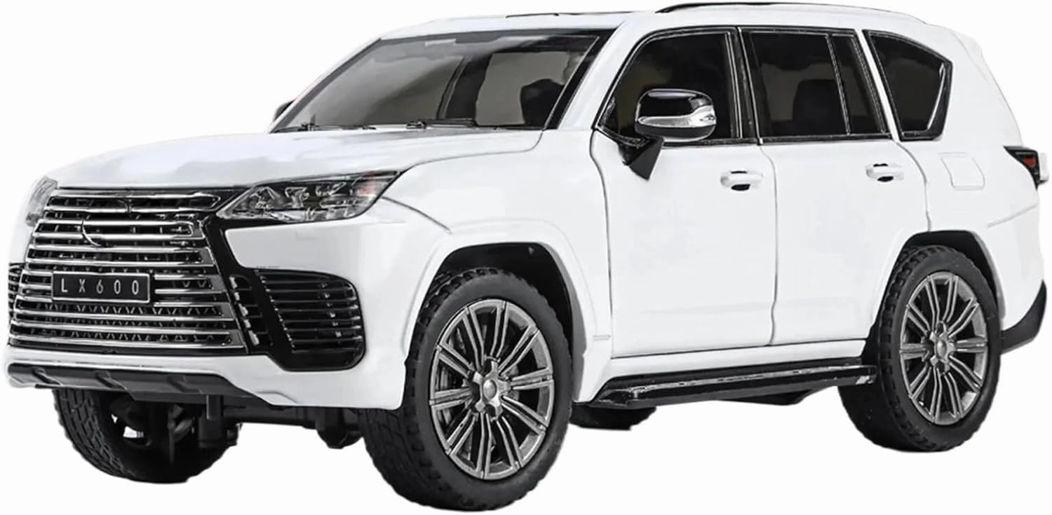 1:24 for LX600 Off-Road Luxury SUV Model Car Alloy Pull-Back Car(White)