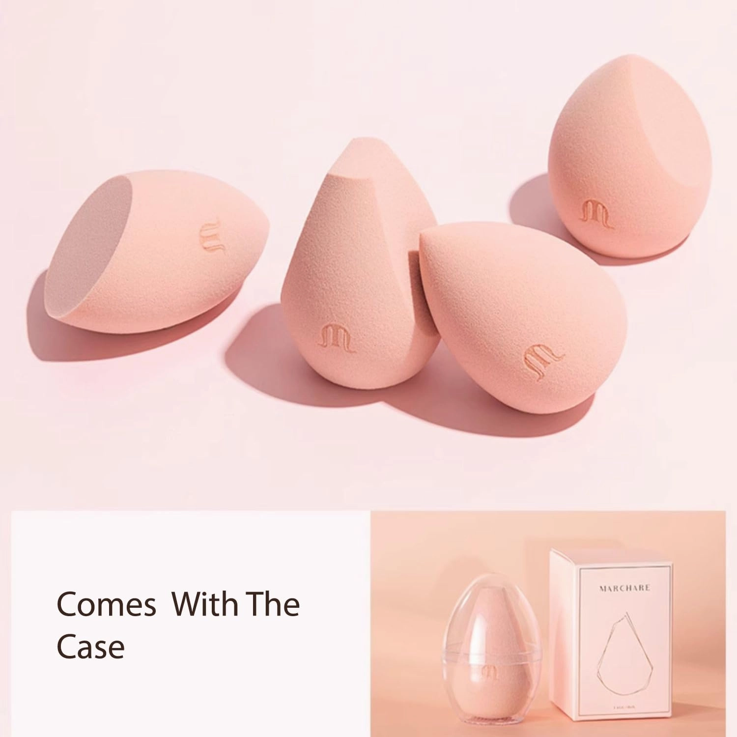 1 Set of 4 PCs Makeup Sponge Set, Foundation Puff Makeup Tools, Beauty Sponge Foundation Applicator with Case (Set E)