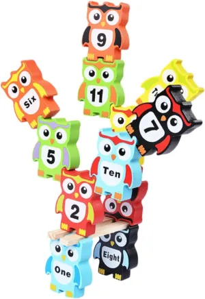 1Set Owl Shaped Stackable Blocks Educational for Imagination Stimulating Patience Building for Parent Interaction Safe Design