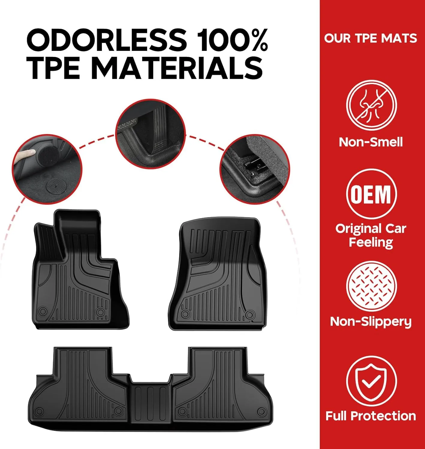2014-2017 2018 X5 Floor Mats: AOMSAZTO All Weather Floor Mats & Cargo Liner Compatible with BMW X5 (F15) 2014-2018 | All Season Guard X5 Accessories Anti-Slip Floor Mats Cargo Liner Trunk Set