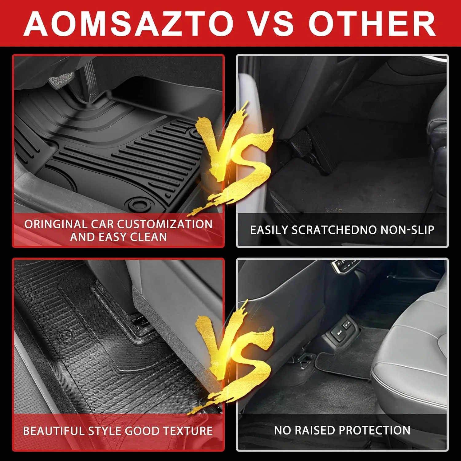 2014-2017 2018 X5 Floor Mats: AOMSAZTO All Weather Floor Mats & Cargo Liner Compatible with BMW X5 (F15) 2014-2018 | All Season Guard X5 Accessories Anti-Slip Floor Mats Cargo Liner Trunk Set