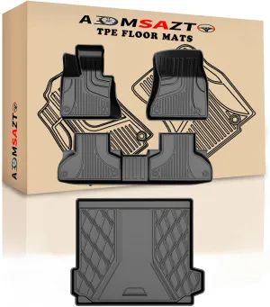 2014-2017 2018 X5 Floor Mats: AOMSAZTO All Weather Floor Mats & Cargo Liner Compatible with BMW X5 (F15) 2014-2018 | All Season Guard X5 Accessories Anti-Slip Floor Mats Cargo Liner Trunk Set