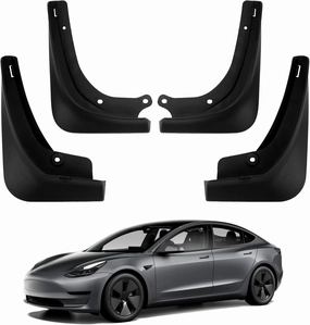 2016-2022 Model 3 for Tesla Mud Flaps Splash Guards Fenders No Holes, No Tape All-Weather Splash Guards, Durable No Ground Cutting(Set of 4)