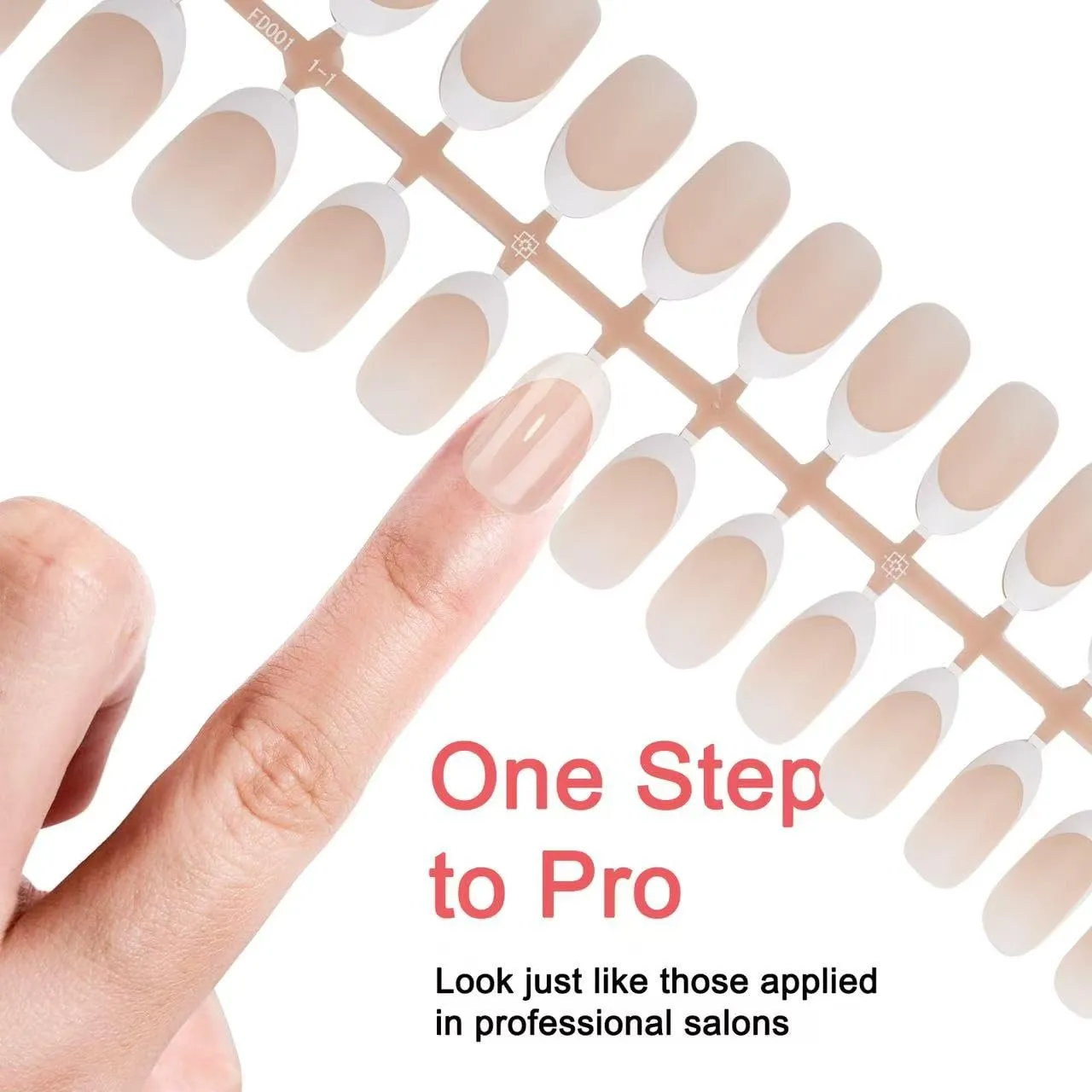 210 Pcs French Gel Nail Tips Short Oval Light Brown Press-on Nail Tips DIY Manicure Gift Set