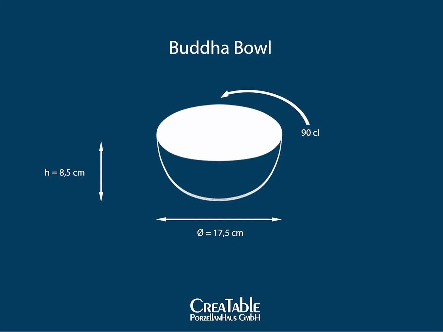 23421 Nature Collection Series Colourful 4-Piece Crockery Set, Cereal Bowl, Buddha Owl Made of Stoneware