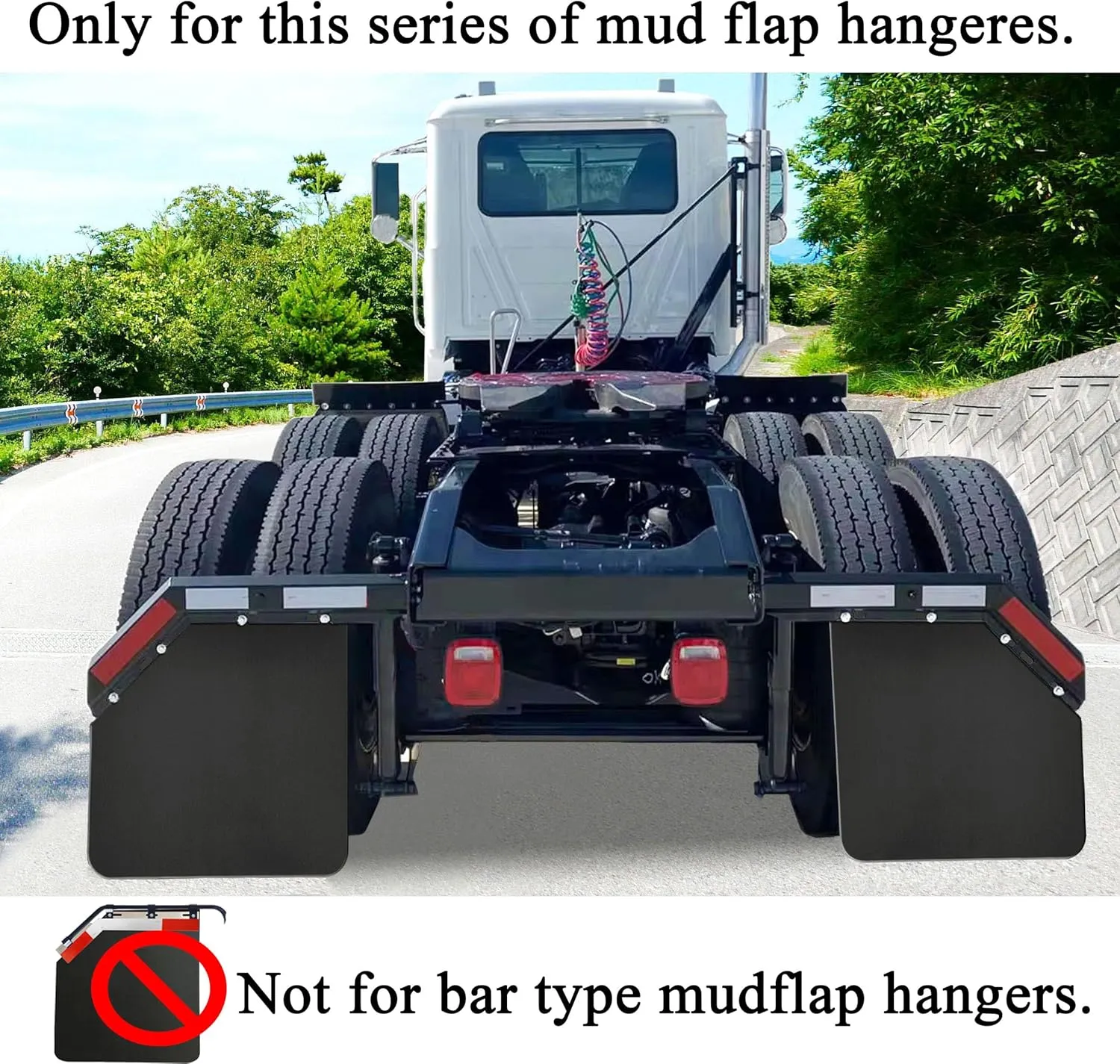 24" x 24" Angled Mud Flaps for Semi Truck Mudflaps Semi Truck Mud Flaps Splash Guard 1/5" Thick Set of 2