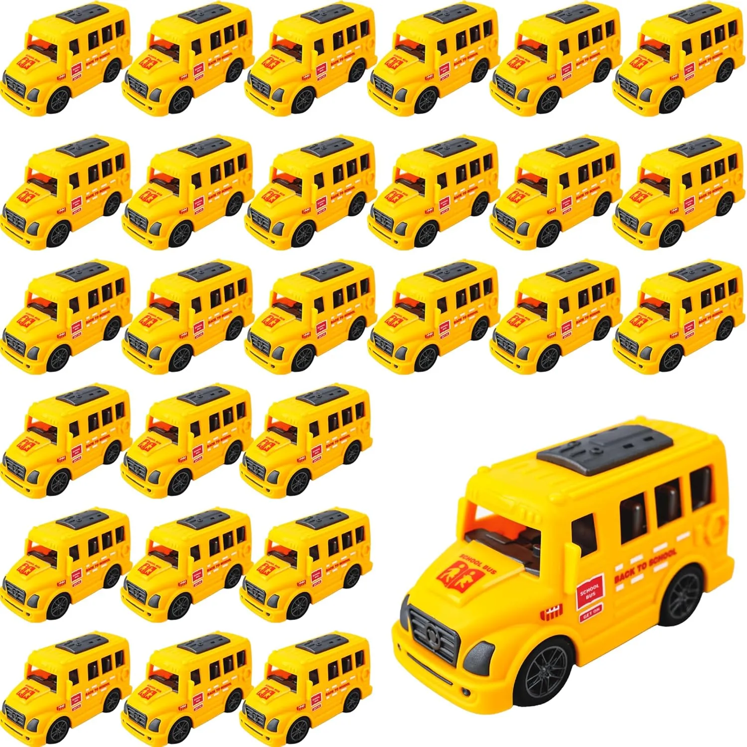 28 Pack Mini School Bus Bulk 4 Inch Pull Back School Bus Car Small Yellow Model Toy Car for Kids Birthday Party Goodie Bag Fillers Favors Ideal Gift