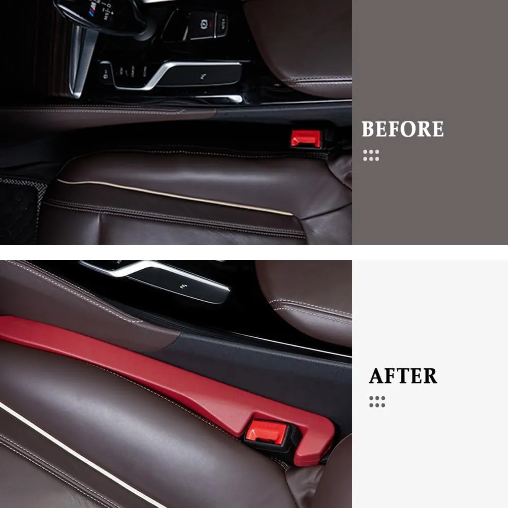 2PCS Car Seat Gap Filler,Flexible Seat Gap Organizer Between Seats for Tightly Filling Seat Gaps,Universal Car Side Seat Gap Filler Interior Car Accessories for Women & Men (Red)