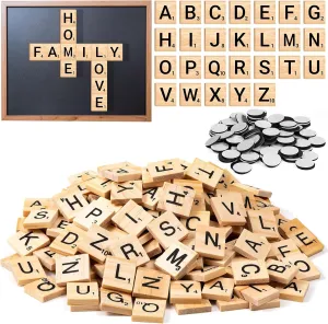 300 PCS Wood Magnetic Letter, Wooden Letter Magnets for Fridge Refrigerator Wall, Alphabet Tile Letters Magnetics for Fun Learning Decorative Game Board