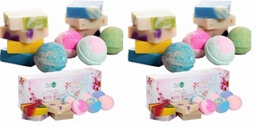 360Feel Forever Love 6 Bath Bombs Plus 4 Handmade Soap Essential Oil Organic Bath Bomb for Her Soothing Cruelty Hair (Pack of 2)