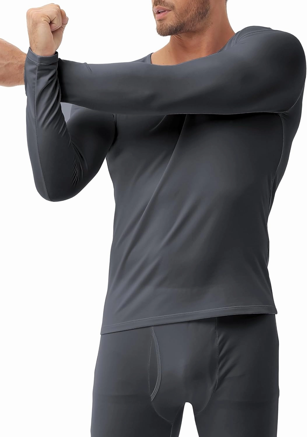 3 Pack Long Sleeve Thermal Shirts for Men Fleece Lined Soft Underwear Cold Weather Warm Base Layer Winter Pajama Tops
