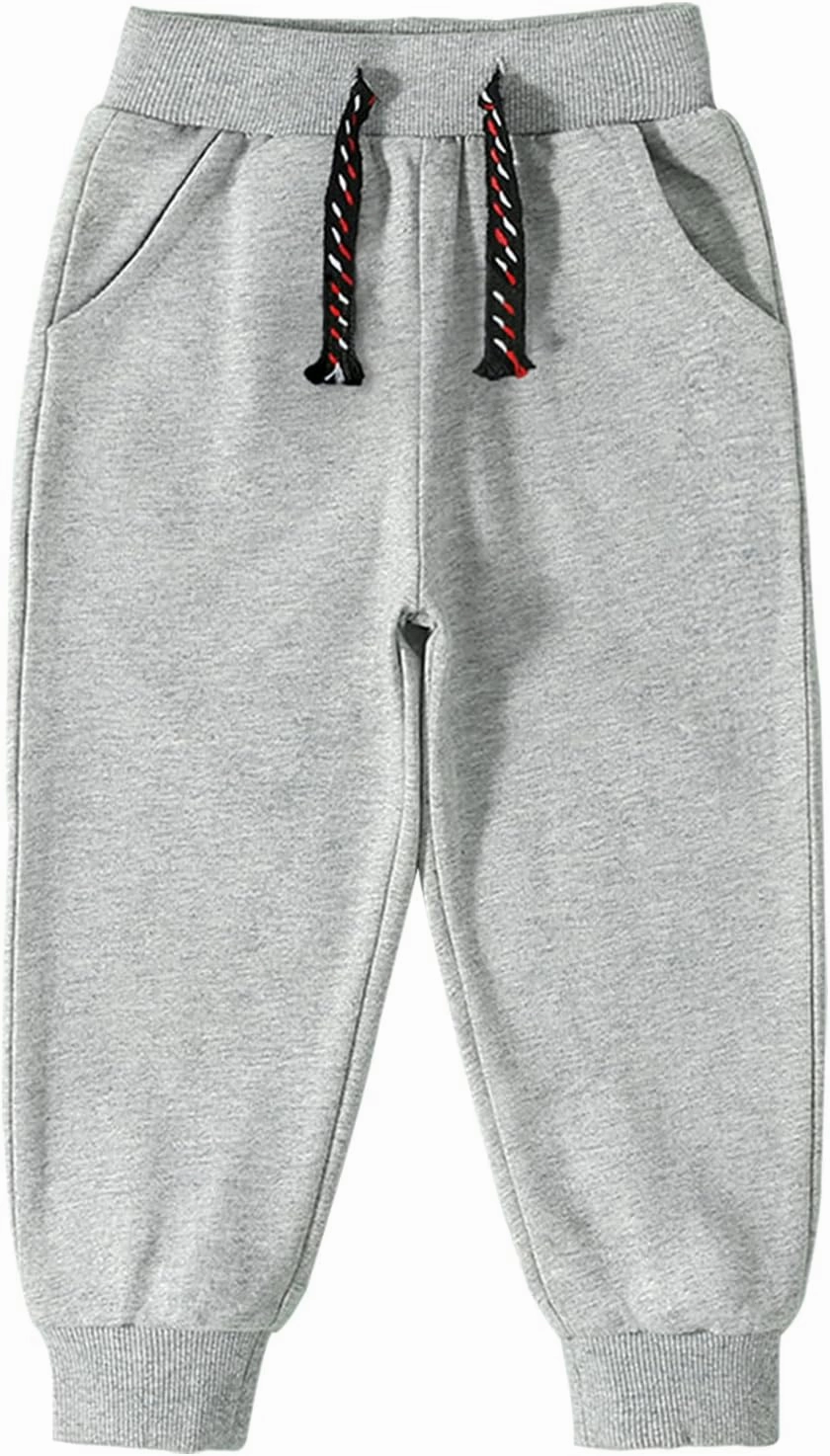 3 Pack Toddler Boys and Girls Cotton Pull on Sweatpant with Drawstring