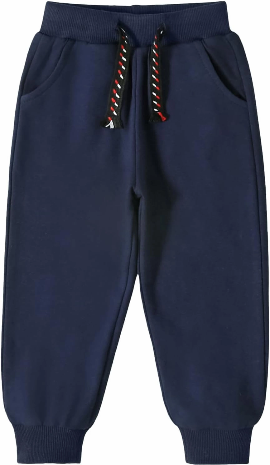 3 Pack Toddler Boys and Girls Cotton Pull on Sweatpant with Drawstring