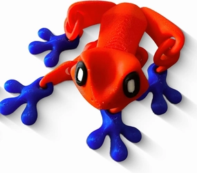 3D Printed 7.92-inch Magnet Frog Toy, Articulated 3D Printed Animals Toys, Can be Used for Refrigerator/Car Decoration. (Red Blue)