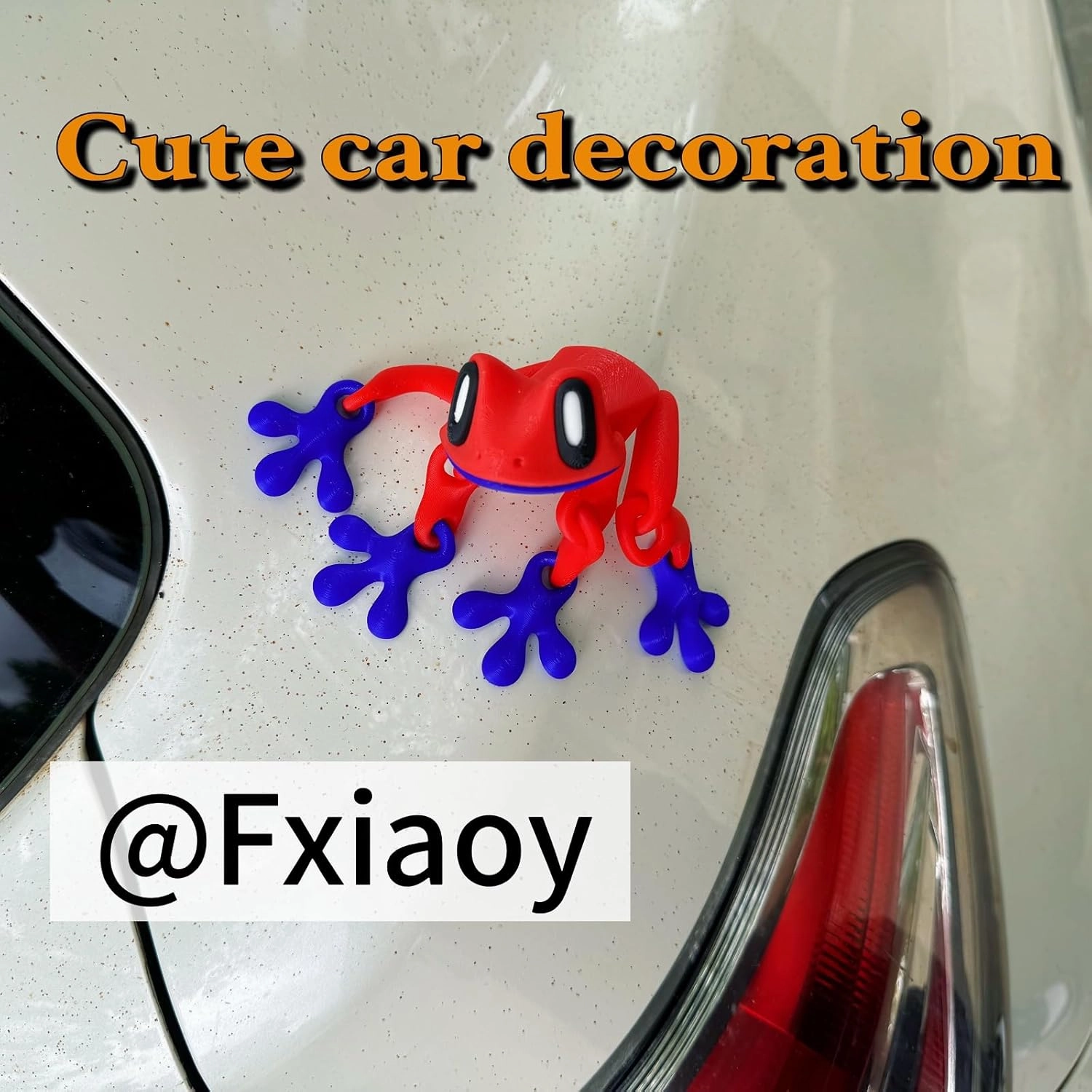 3D Printed 7.92-inch Magnet Frog Toy, Articulated 3D Printed Animals Toys, Can be Used for Refrigerator/Car Decoration. (Red Blue)