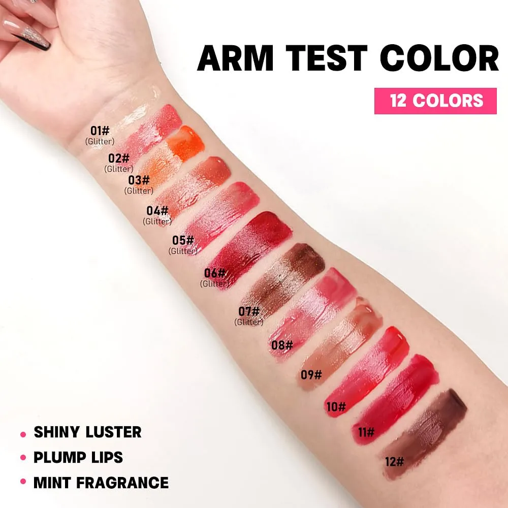 4 Color Lip Glaze, Moisturizing and Nourishing Plumping Lip Gloss, Transparent Pink Shimmering Gloss Lip Glaze, Long Lasting Non-Sticky Transparent Lip Glaze, Women's Gift Set (GrOup B, GrOup A)