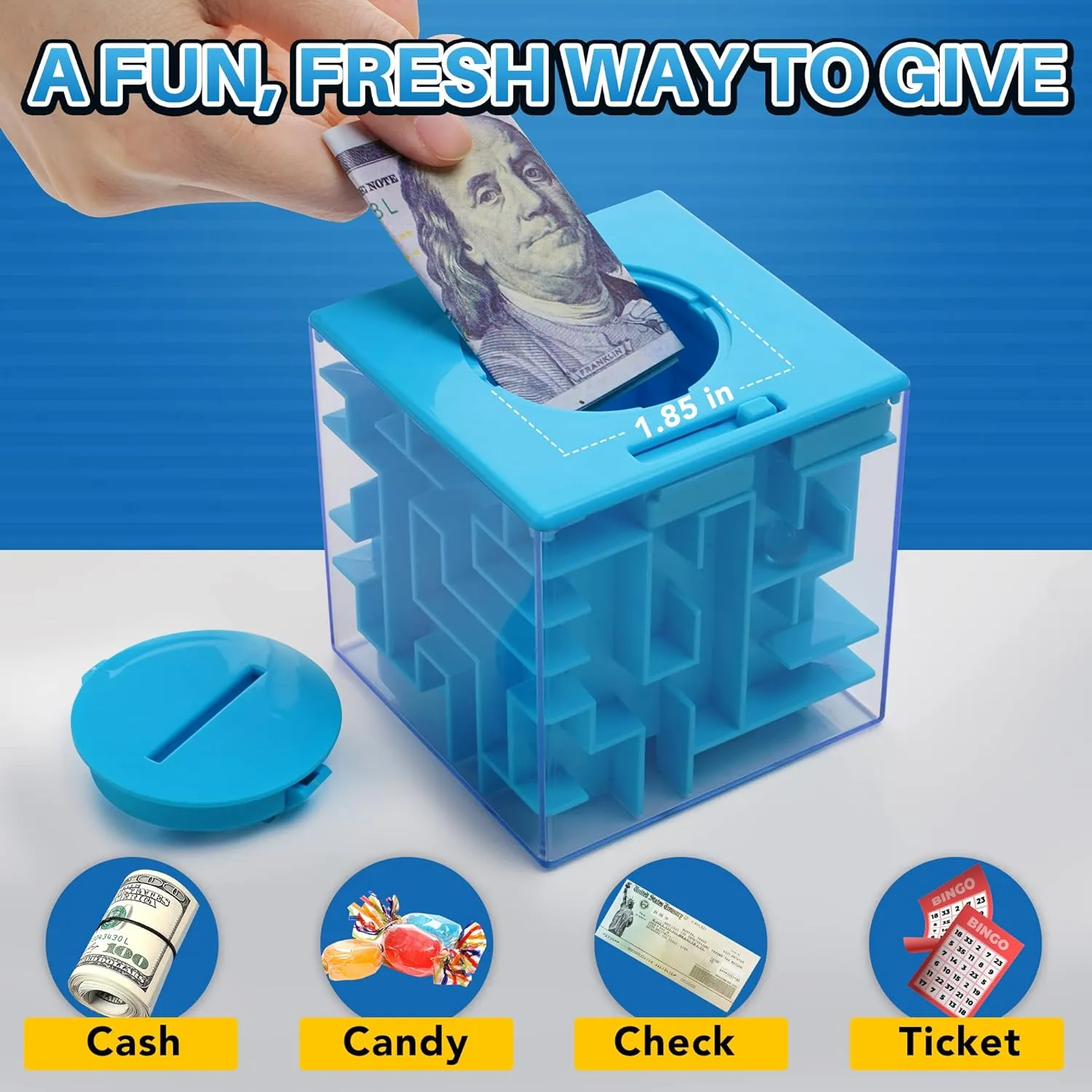 4 Pack Money Maze Puzzle Gift Boxes, Perfect Money Holder Puzzle and Brain Teasers for Kids and Adults